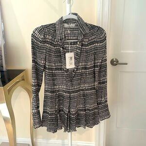 Valentino peplum long sleeve blouse